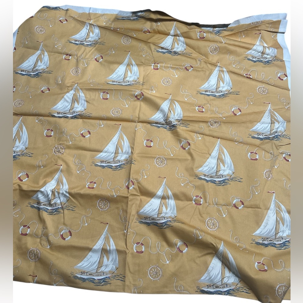 Ralph Lauren Vintage Sailboat Nautical‎ Fabric Remnant Piece